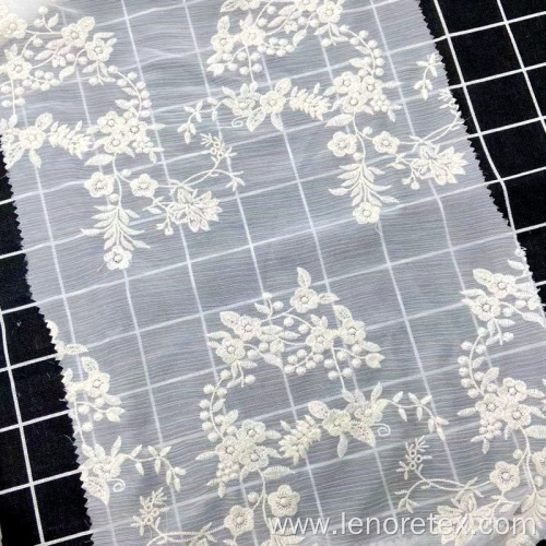 30D Woven Lace Tulle Chiffon Embroidery Fabric